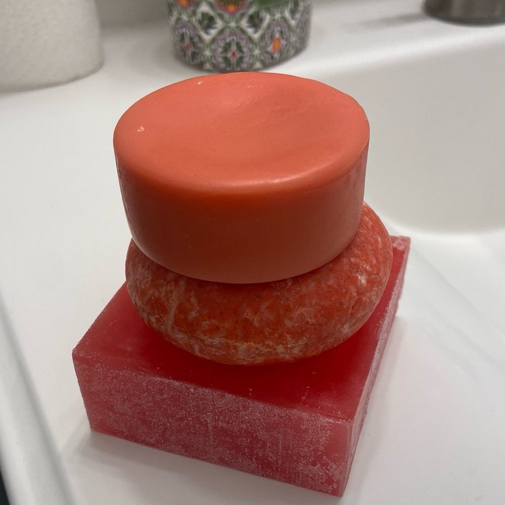 Handmade Mango Shampo bar & Conditioner bar Hibiscus&Jasmine bar soap set of 3 - Picture 7 of 7